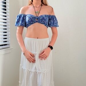 Floral Off-Shoulder Crop Top